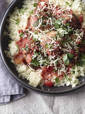 Meatballs on couscous