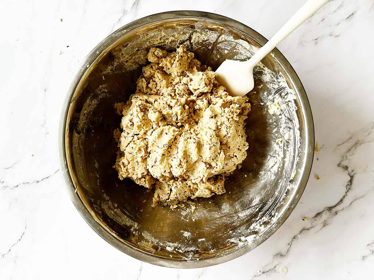 Dough just combined for easy health rusk recipe not overmixed