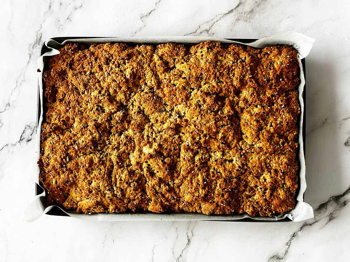 Nutty wheat rusks baked in pan golden brown and set