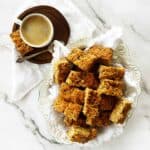 Rusks served with coffee on plate and bowl South African style